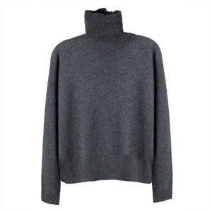 Cuyana charcoal grey wool cashmere turtleneck